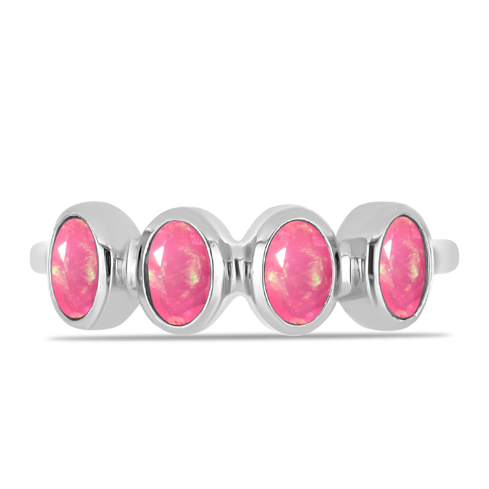 Silberring mit rosa Opal aus Lega Dembi 1 
