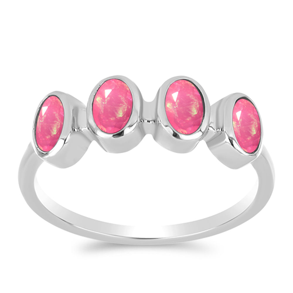 Silberring mit rosa Opal aus Lega Dembi 3 