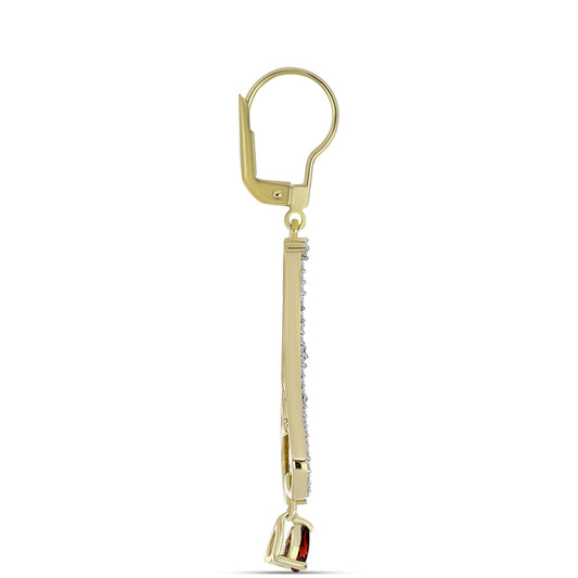 Goldplattierte Silberohrringe mit Barton Granat und weißem Topas