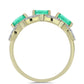 Goldplattierter Silberring mit kolumbianischem Smaragd und weißem Diamant