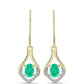 Goldplattierte Silberohrringe mit kolumbianischem Smaragd und weißem Diamant