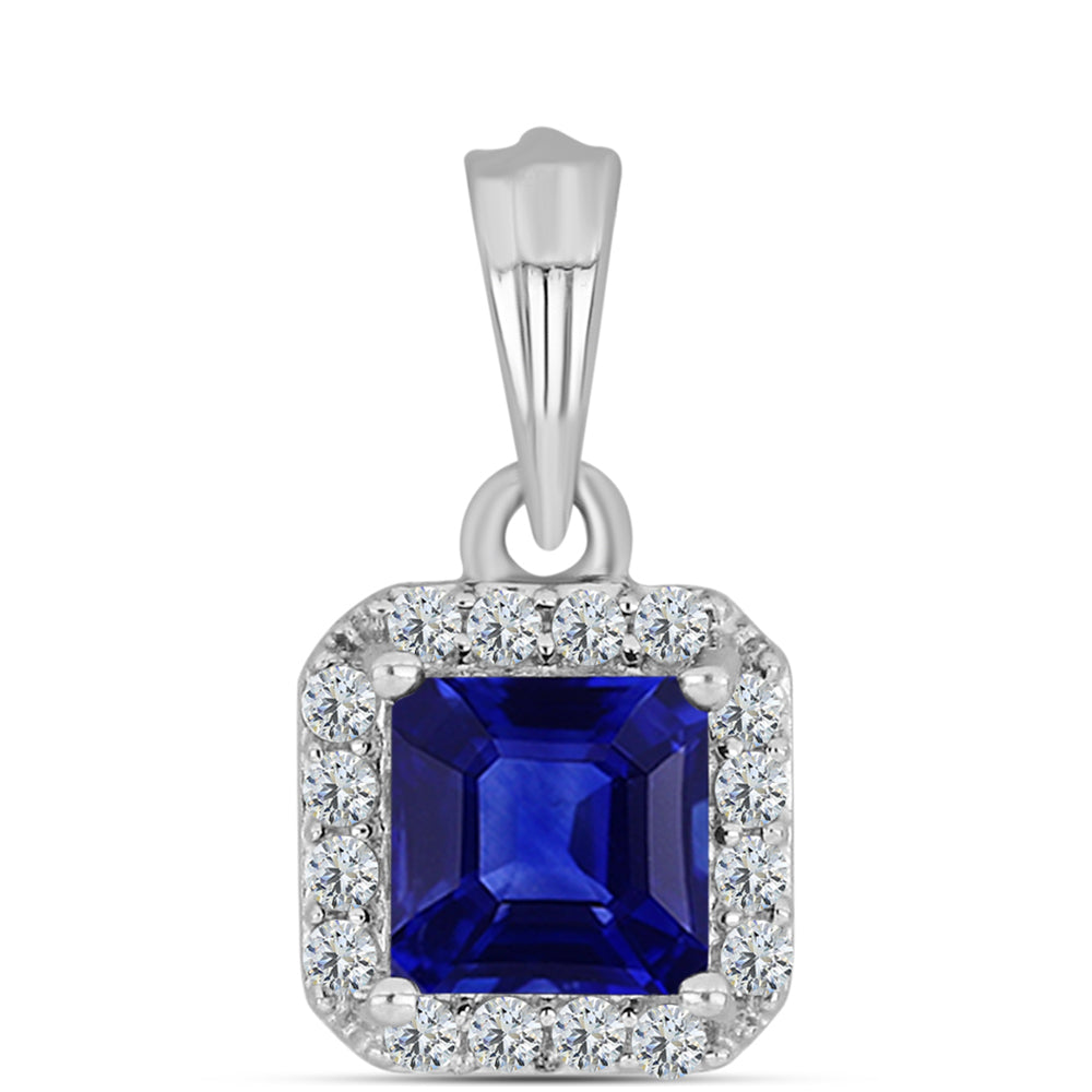 Silberanhänger mit australischem blauem Saphir und weißem Topas