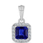 Silberanhänger mit australischem blauem Saphir und weißem Topas