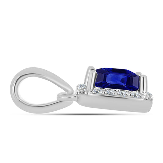 Silberanhänger mit australischem blauem Saphir und weißem Topas