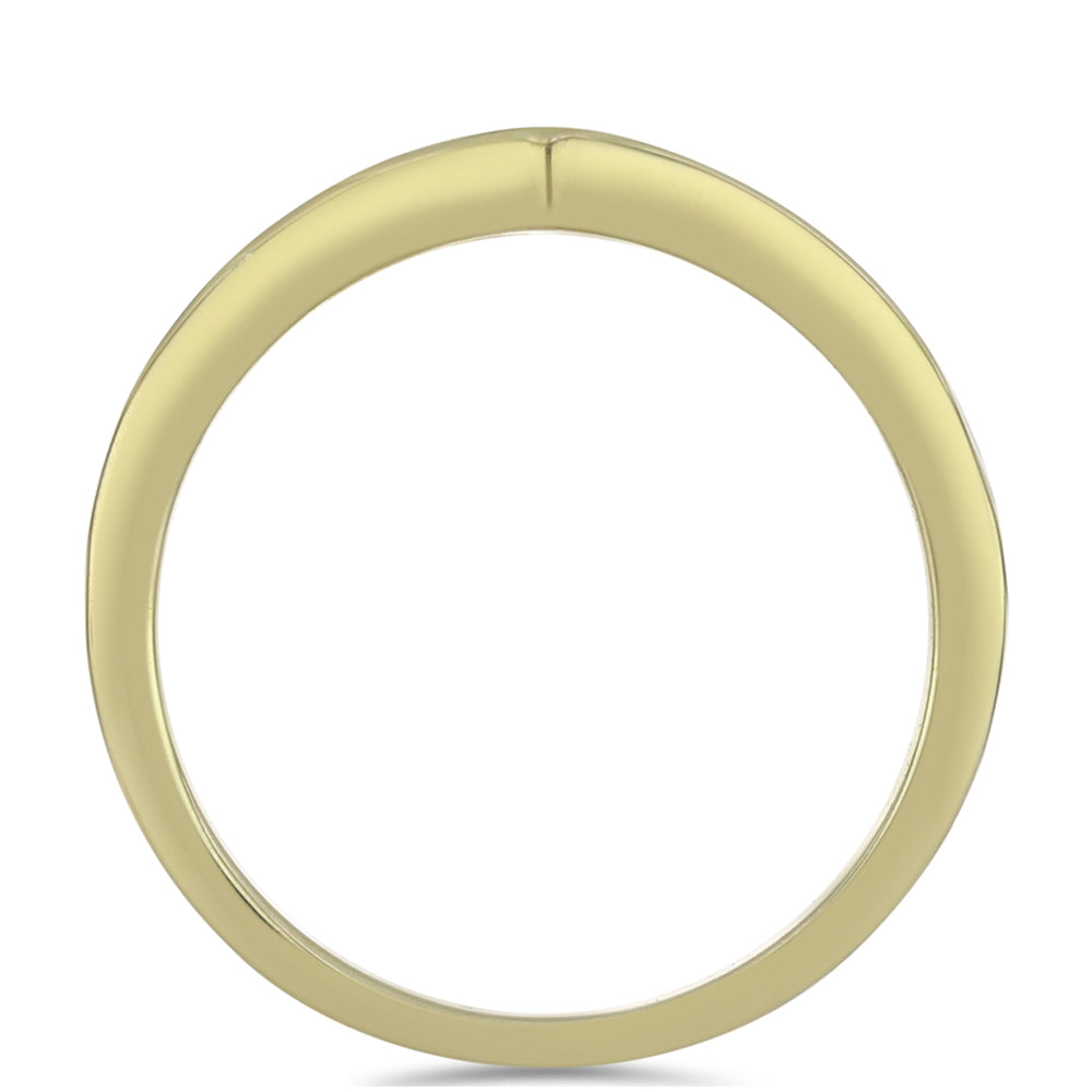 Goldplattierter Silberring mit Eis-Moissanit 2 