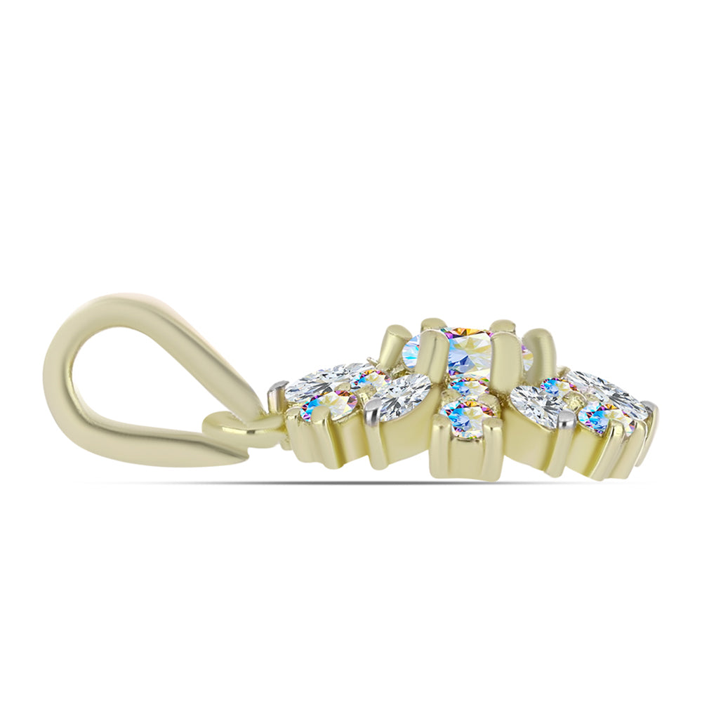 Goldplattierter Silberanhänger mit Eis-Moissanit und weißem Zirkon 2 