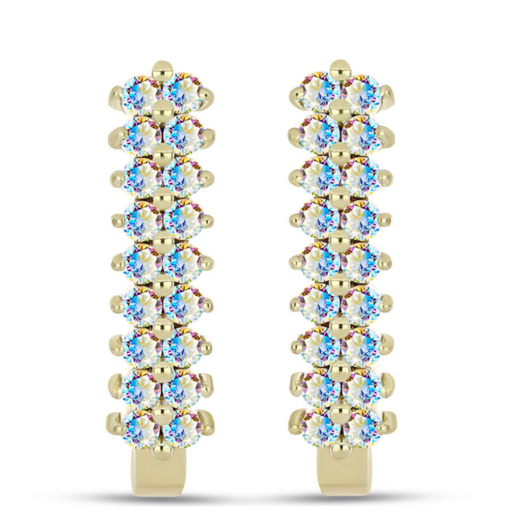Goldplattierte Silberohrringe mit Eis-Moissanit