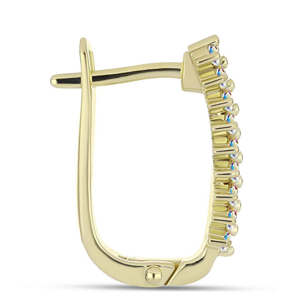 Goldplattierte Silberohrringe mit Eis-Moissanit 2 