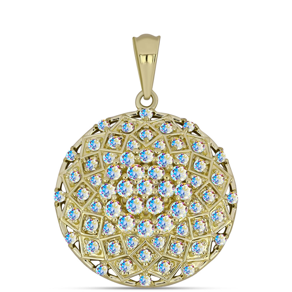 Goldplattierter Silberanhänger mit Eis-Moissanit 1 