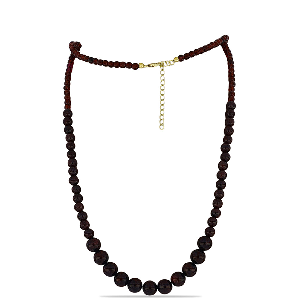 Goldplattierte Silberhalskette mit Barton Granat 1 