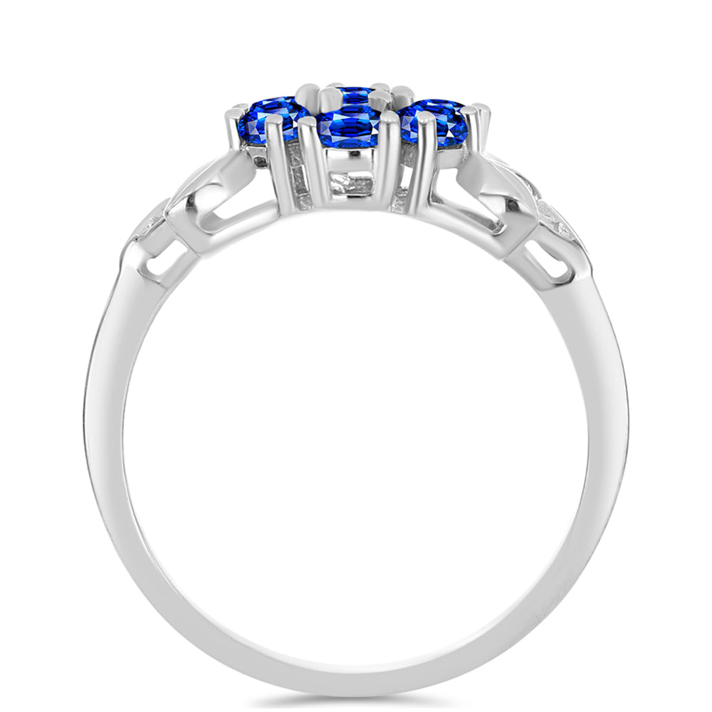 Silberring mit australischem blauem Saphir 2 