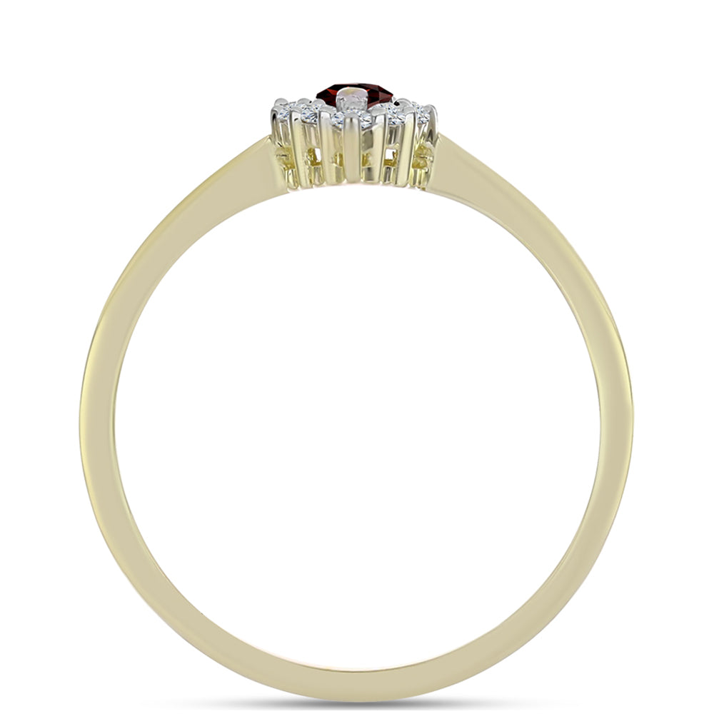 Goldplattierter Silberring mit Barton Granat und weißem Topas 2 