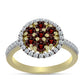 Goldplattierter Silberring mit Barton Granat und weißem Topas