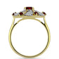 Goldplattierter Silberring mit Barton Granat und weißem Topas
