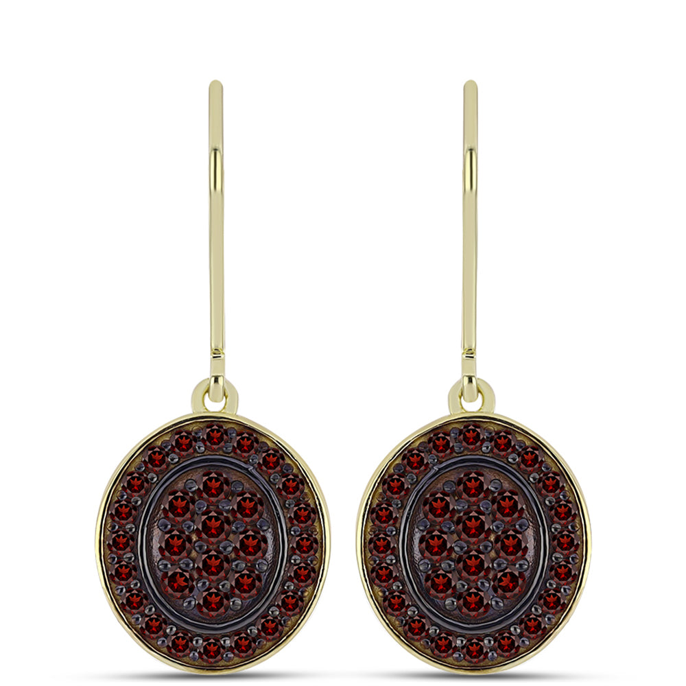 Goldplattierte Silberohrringe mit Barton Granat 1 