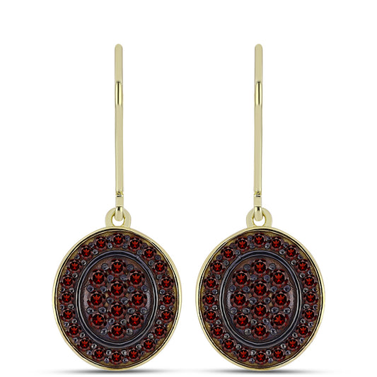 Goldplattierte Silberohrringe mit Barton Granat
