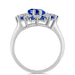 Silberring mit australischem blauem Saphir und weißem Topas