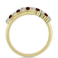 Goldplattierter Silberring mit Barton Granat und weißem Topas