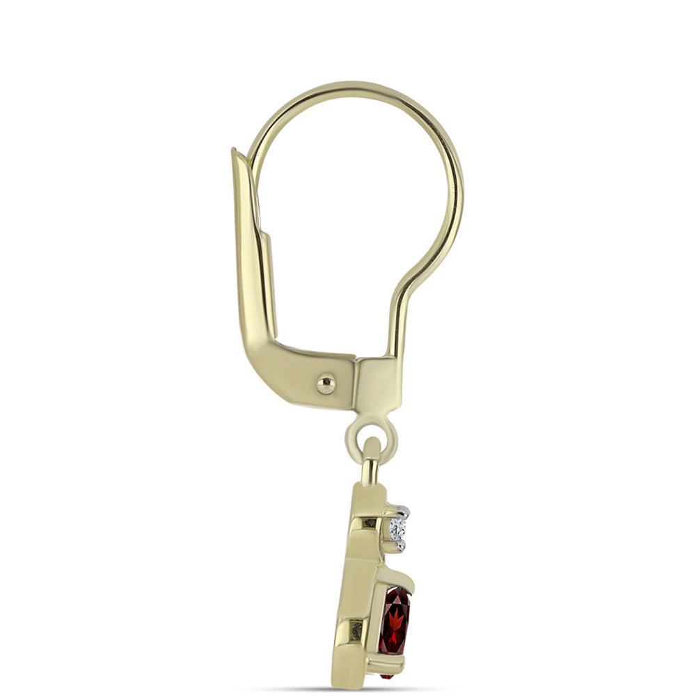 Goldplattierte Silberohrringe mit Barton Granat und weißem Topas 2 