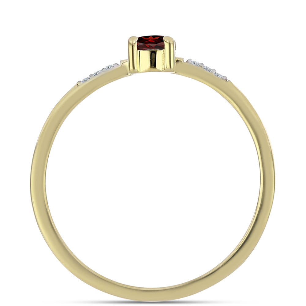 Goldplattierter Silberring mit Barton Granat und weißem Topas 2 