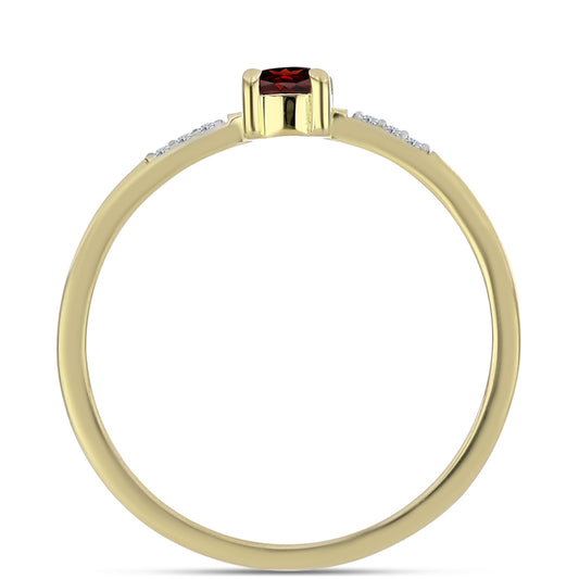 Goldplattierter Silberring mit Barton Granat und weißem Topas