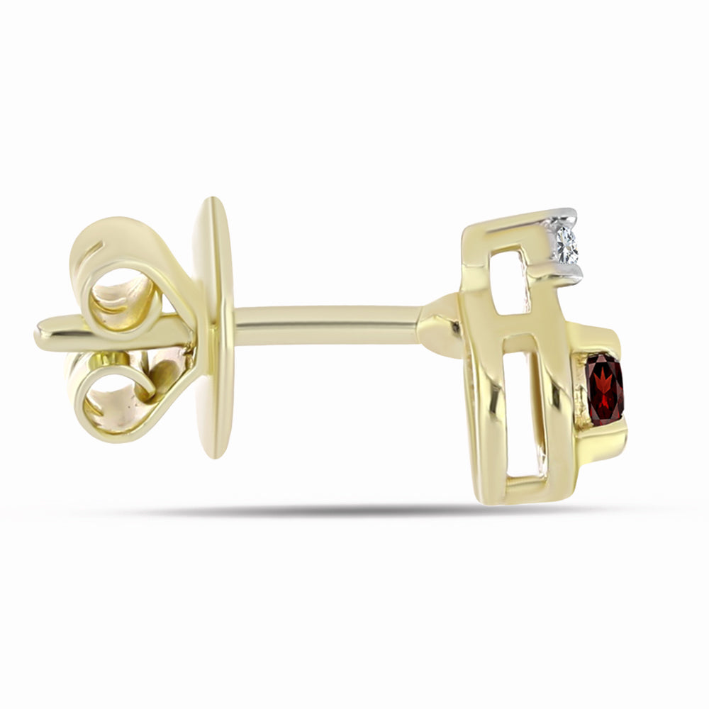 Goldplattierte Silberohrringe mit Barton Granat und weißem Topas 2 