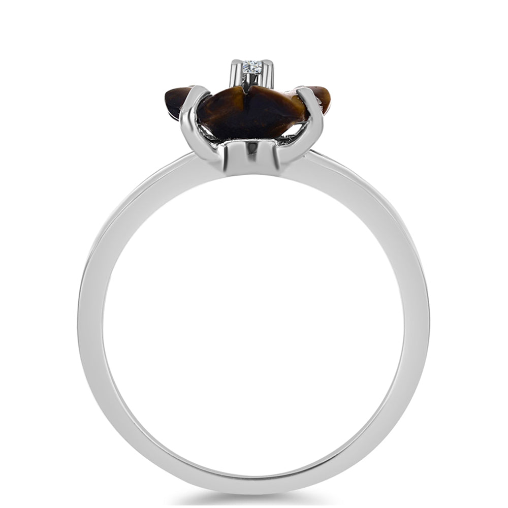 Silberring mit Picasso Jaspis und weißem Topas 2 