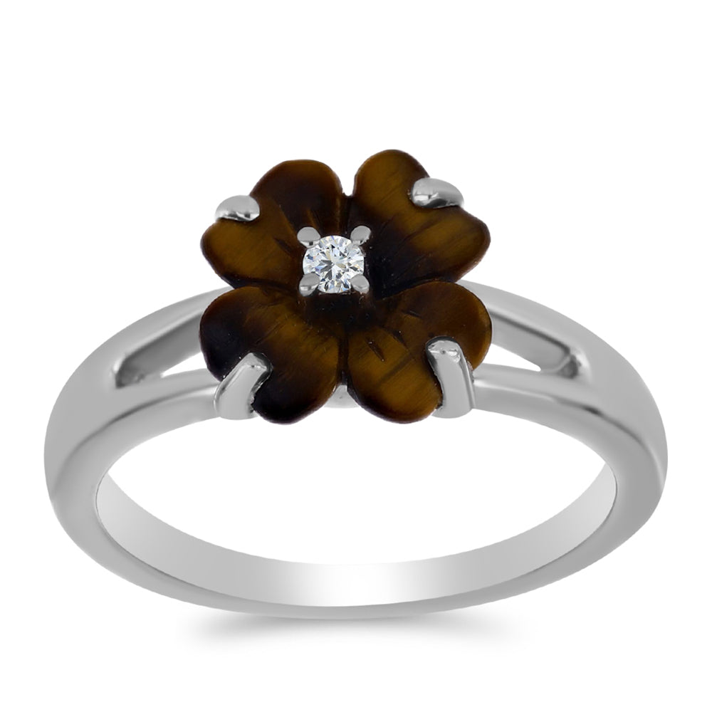 Silberring mit Picasso Jaspis und weißem Topas