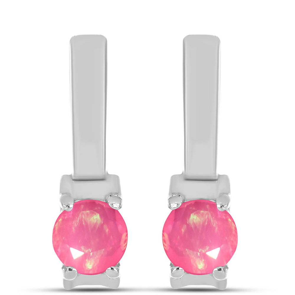 Silberohrringe mit rosa Opal aus Lega Dembi 1 