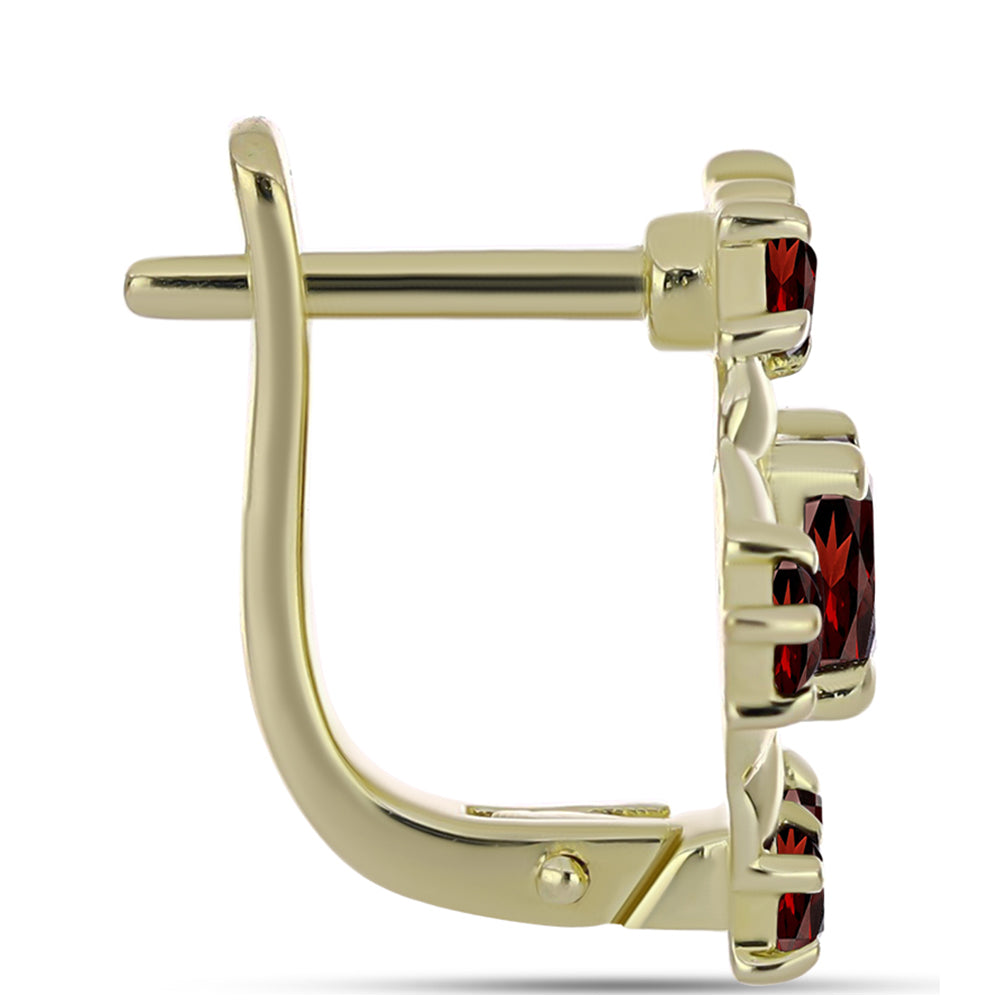 Goldplattierte Silberohrringe mit Barton Granat 2 
