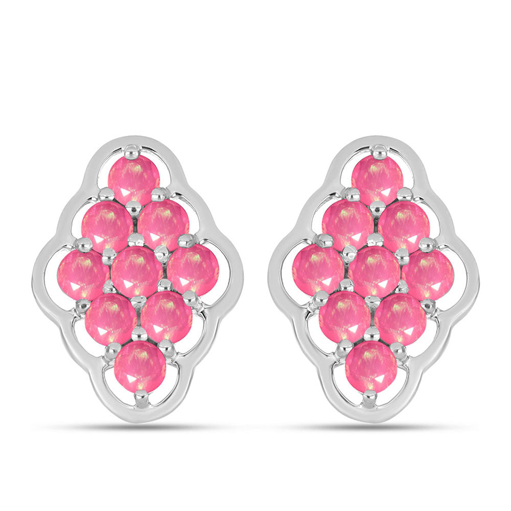 Silberohrringe mit rosa Opal aus Lega Dembi 1 