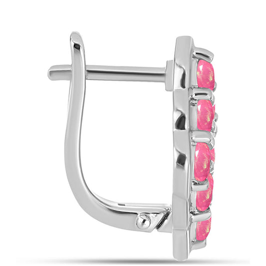 Silberohrringe mit rosa Opal aus Lega Dembi