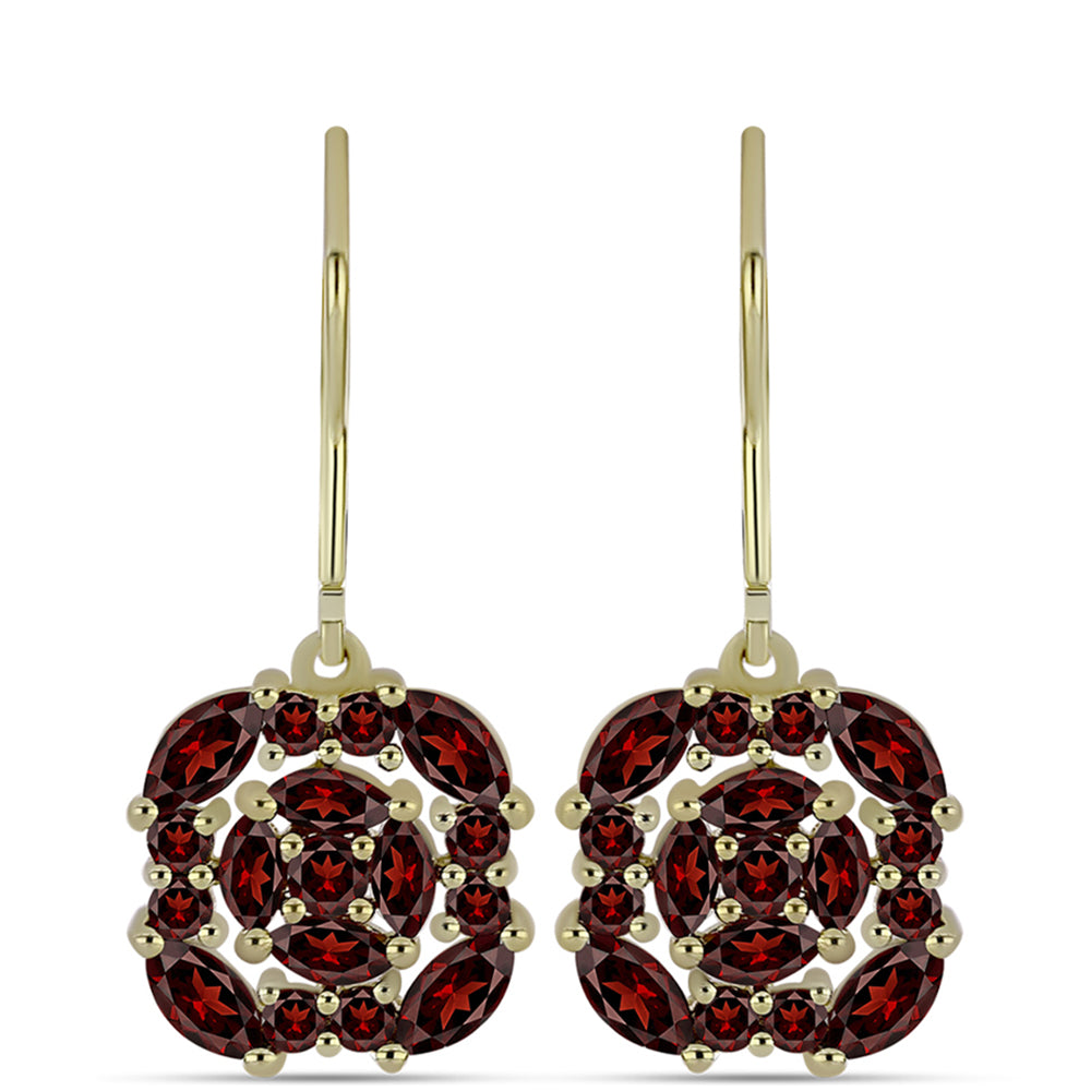 Goldplattierte Silberohrringe mit Barton Granat 1 