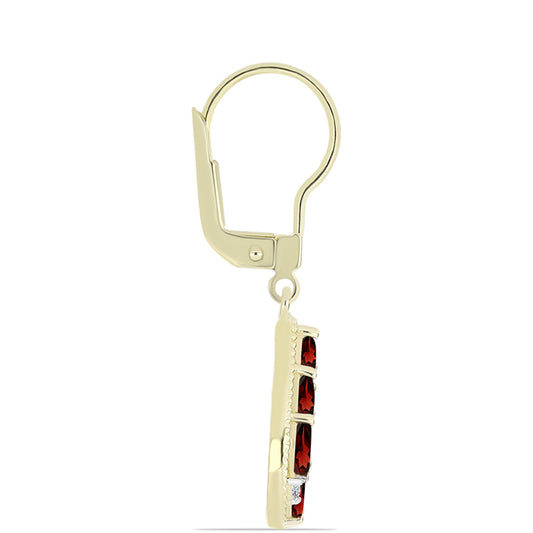 Goldplattierte Silberohrringe mit Barton Granat und weißem Topas