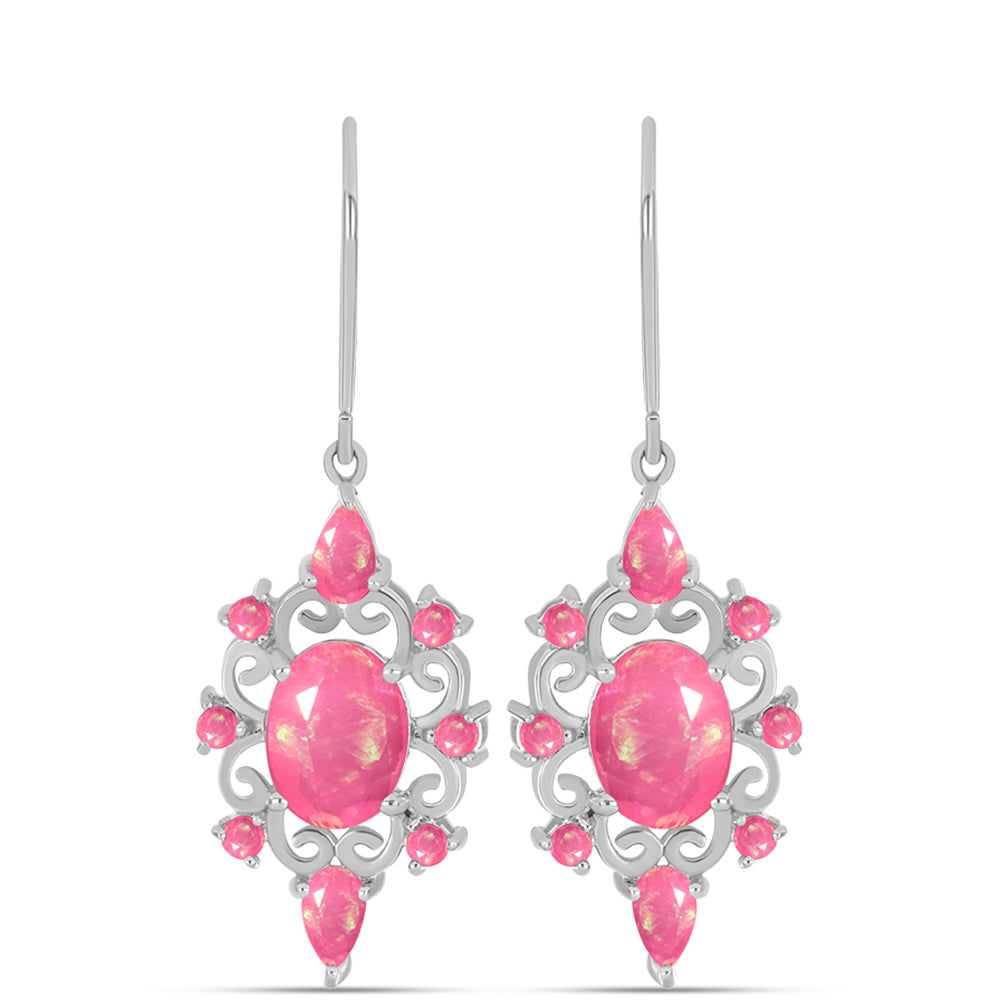 Silberohrringe mit rosa Opal aus Lega Dembi 1 