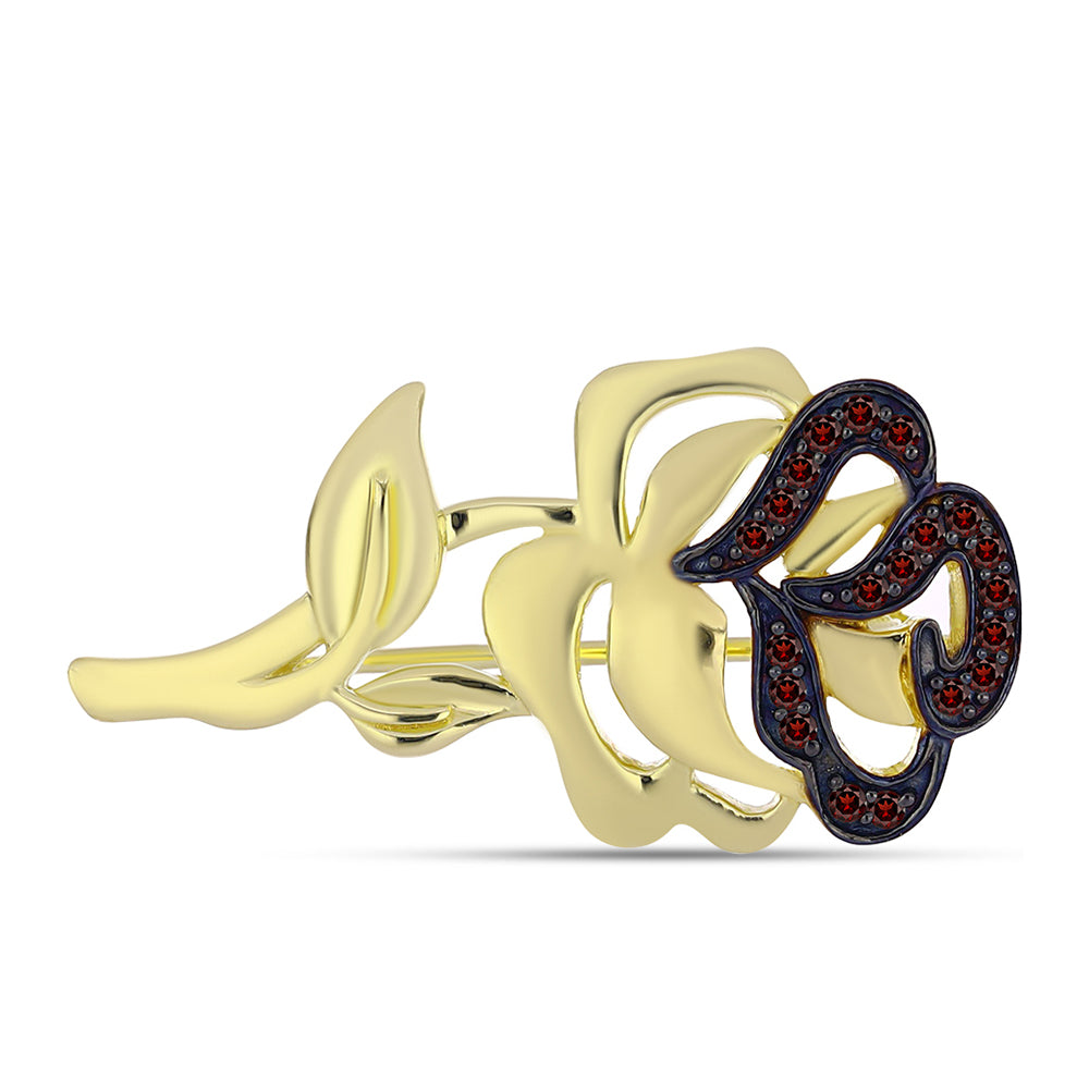 Goldplattierte Silberbrosche mit Barton Granat 1 