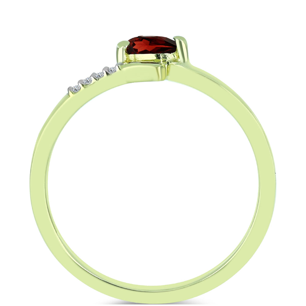 Goldplattierter Silberring mit Barton Granat und weißem Topas