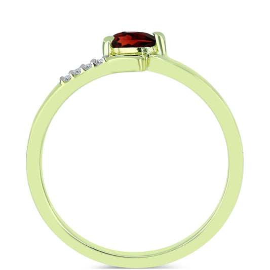 Goldplattierter Silberring mit Barton Granat und weißem Topas