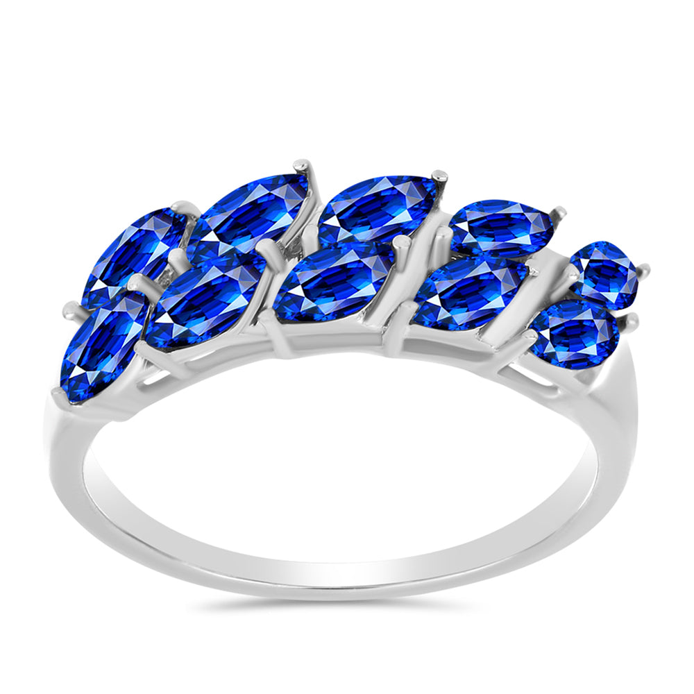 Silberring mit australischem blauem Saphir 3 