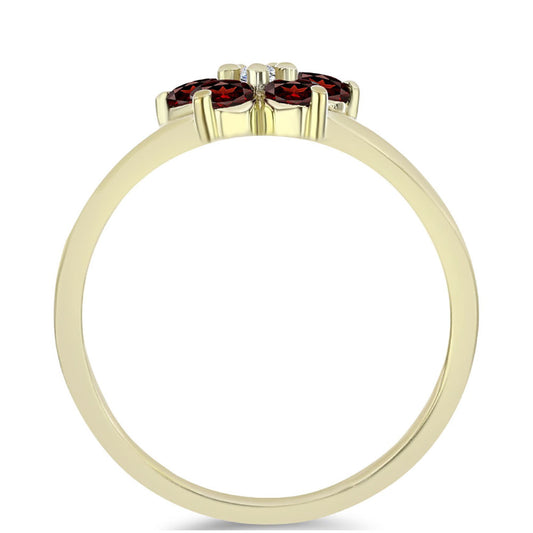 Goldplattierter Silberring mit Barton Granat und weißem Topas