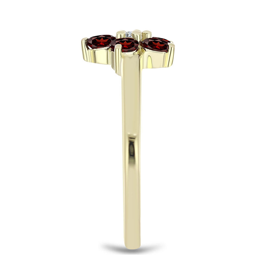 Goldplattierter Silberring mit Barton Granat und weißem Topas 4 