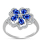Silberring mit australischem blauem Saphir und weißem Topas