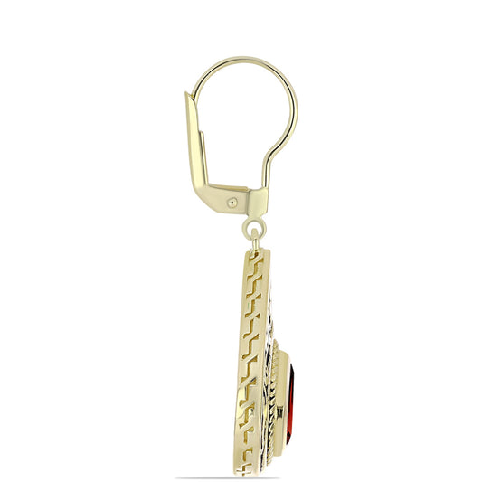 Goldplattierte Silberohrringe mit Barton Granat