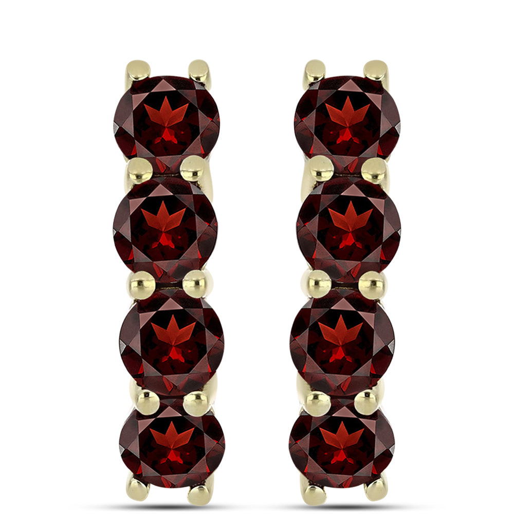 Goldplattierte Silberohrringe mit Barton Granat