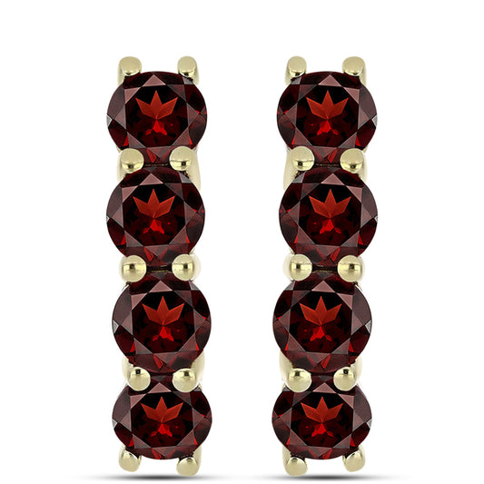 Goldplattierte Silberohrringe mit Barton Granat