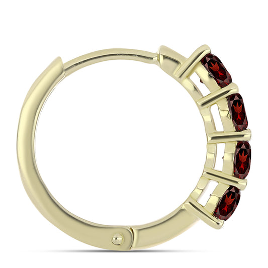 Goldplattierte Silberohrringe mit Barton Granat