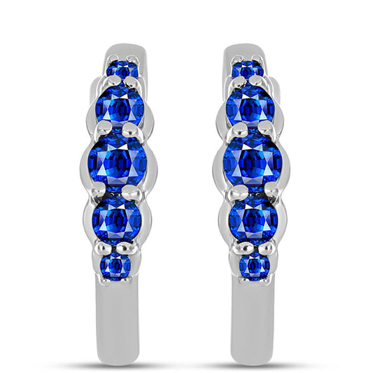 Silberohrringe mit australischem blauem Saphir