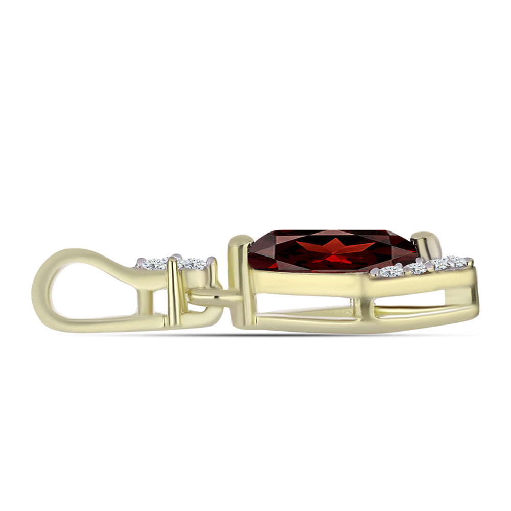 Goldplattierter Silberanhänger mit Barton Granat und weißem Topas 2 