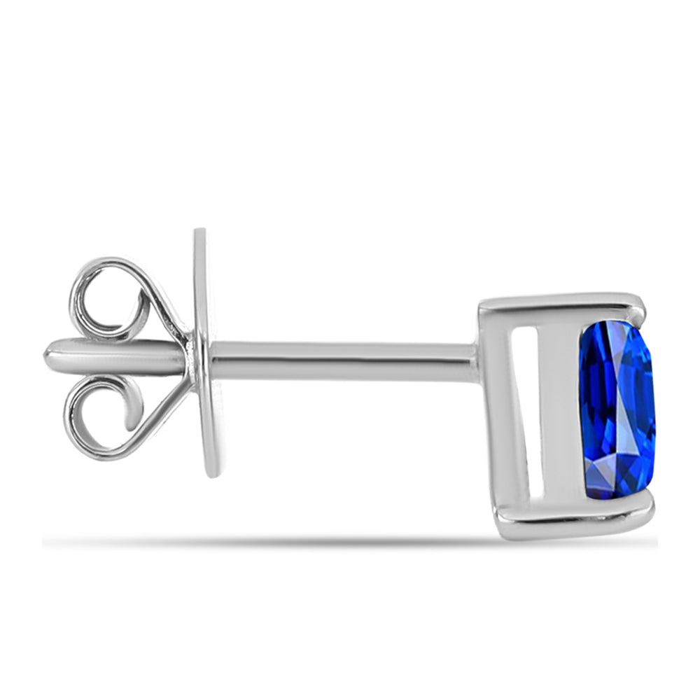Silberohrringe mit australischem blauem Saphir 2 