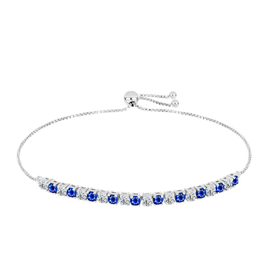 Silberarmband mit australischem blauem Saphir und weißem Topas